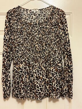 NWT Maurice’s Leopard Print Smocked Peplum Top. Size M

Length 26”
Size Medium